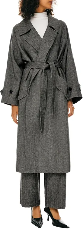 Orolay Women's Wool Blend Long Coat Classic Lapel Oversized Pea Coat Casual Warm Outerwear with Pockets