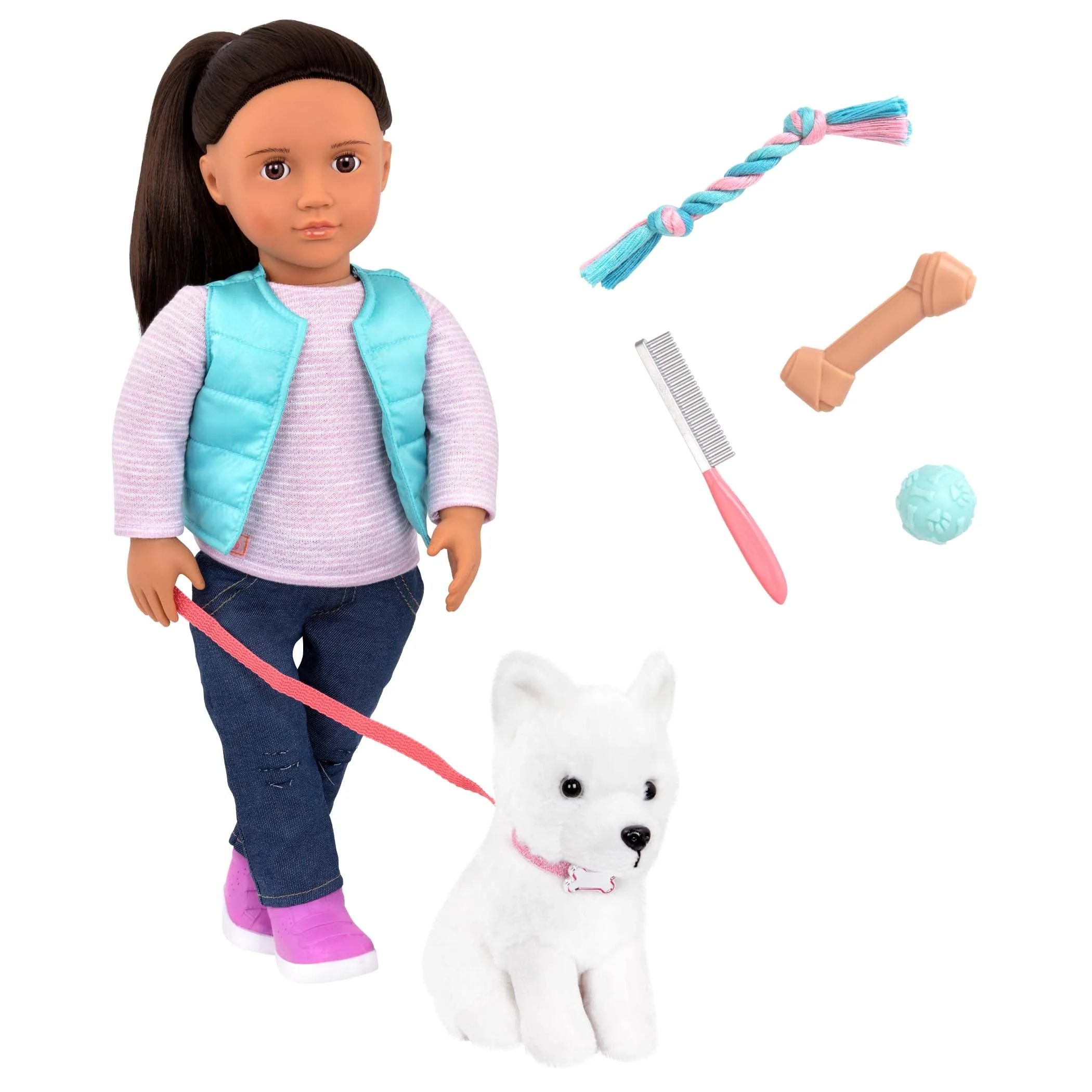 Our Generation 18Inch(45cm) Professional Doll Cassie The Dog Trainer With Pet Dog