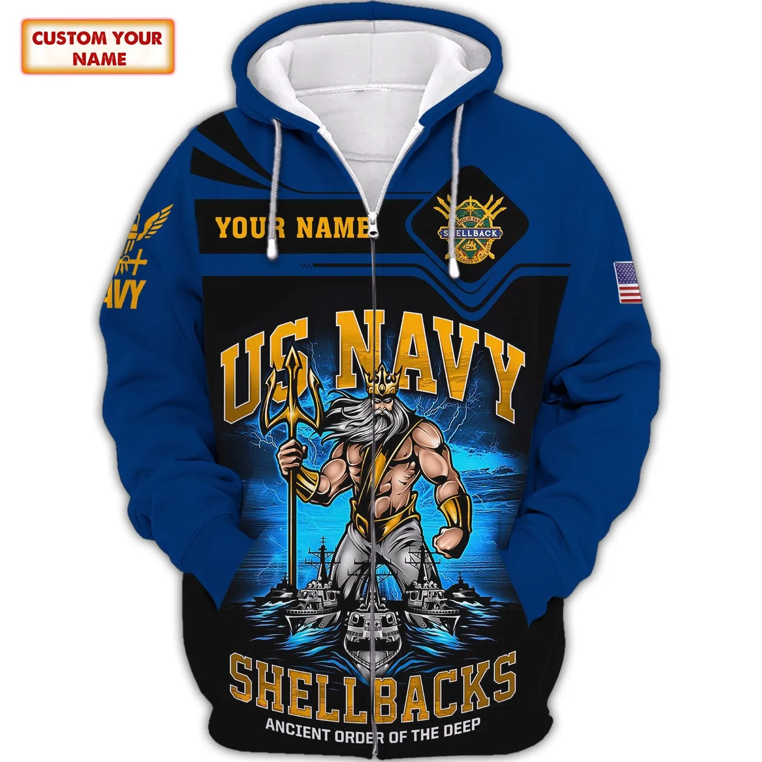 Personalized Name Shirt Us Navy Shellback Ancient Order Of The Deep 3D Sweatshirt Print