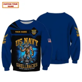 Personalized Name Shirt Us Navy Shellback Ancient Order Of The Deep 3D Sweatshirt Print