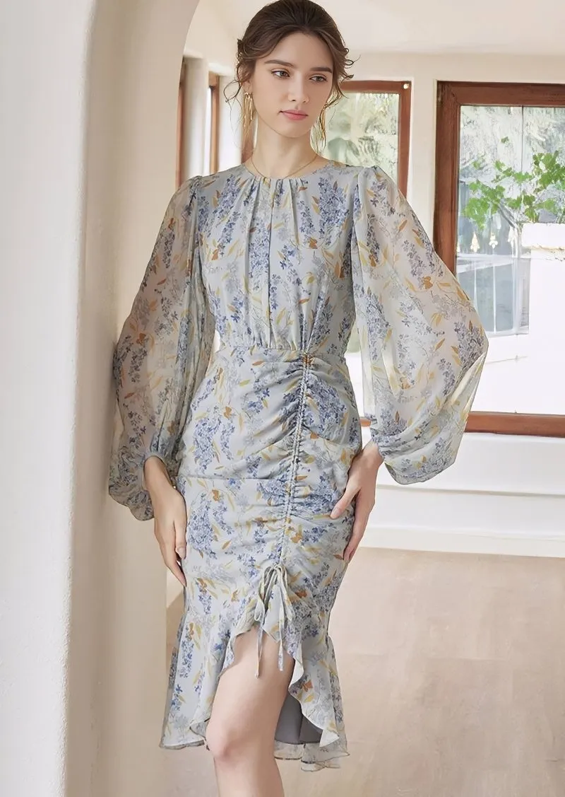 PRINTED FISHTAIL DRESS