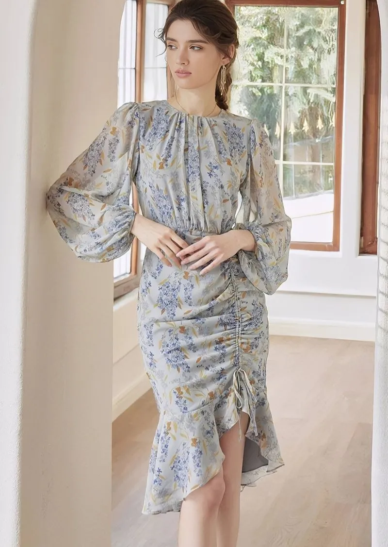 PRINTED FISHTAIL DRESS