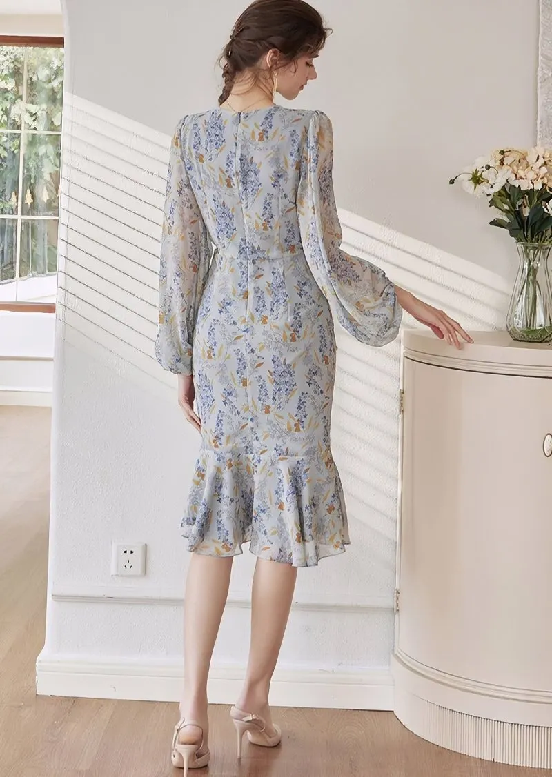PRINTED FISHTAIL DRESS