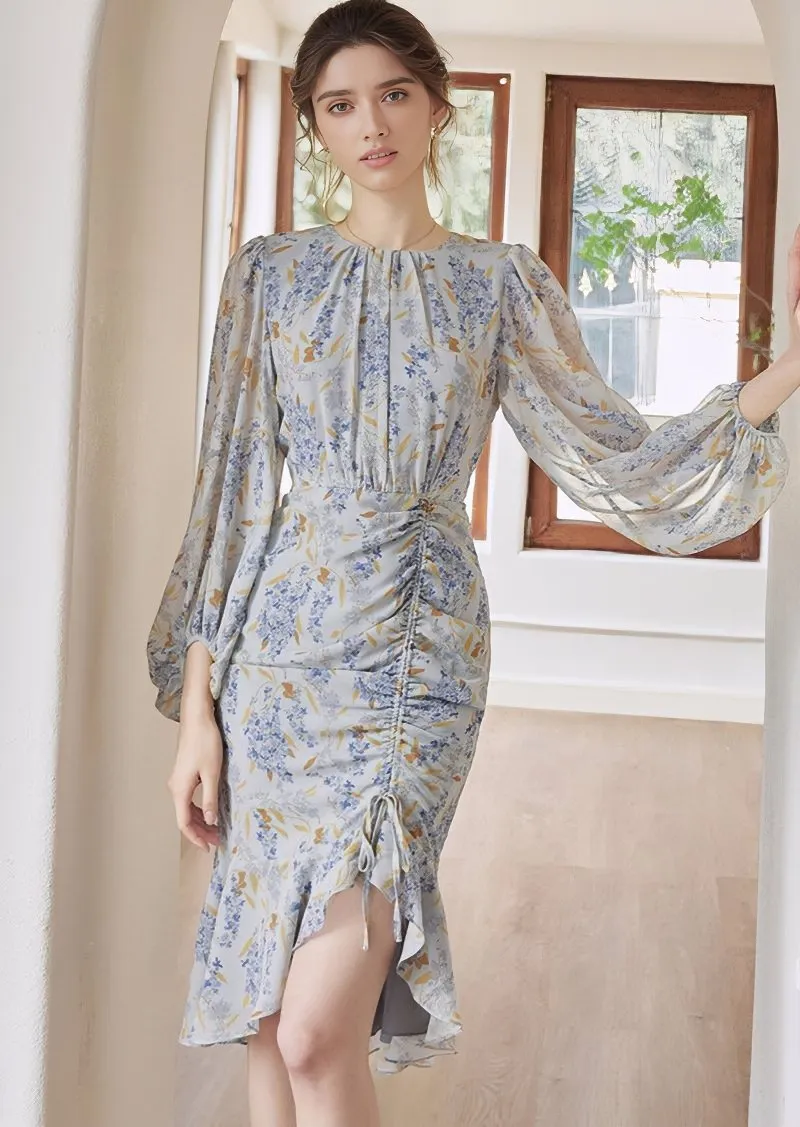 PRINTED FISHTAIL DRESS