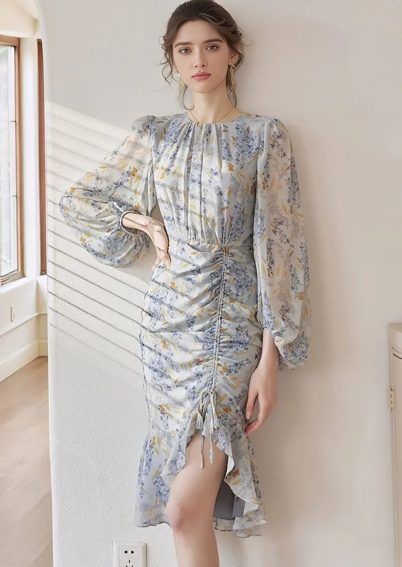 PRINTED FISHTAIL DRESS