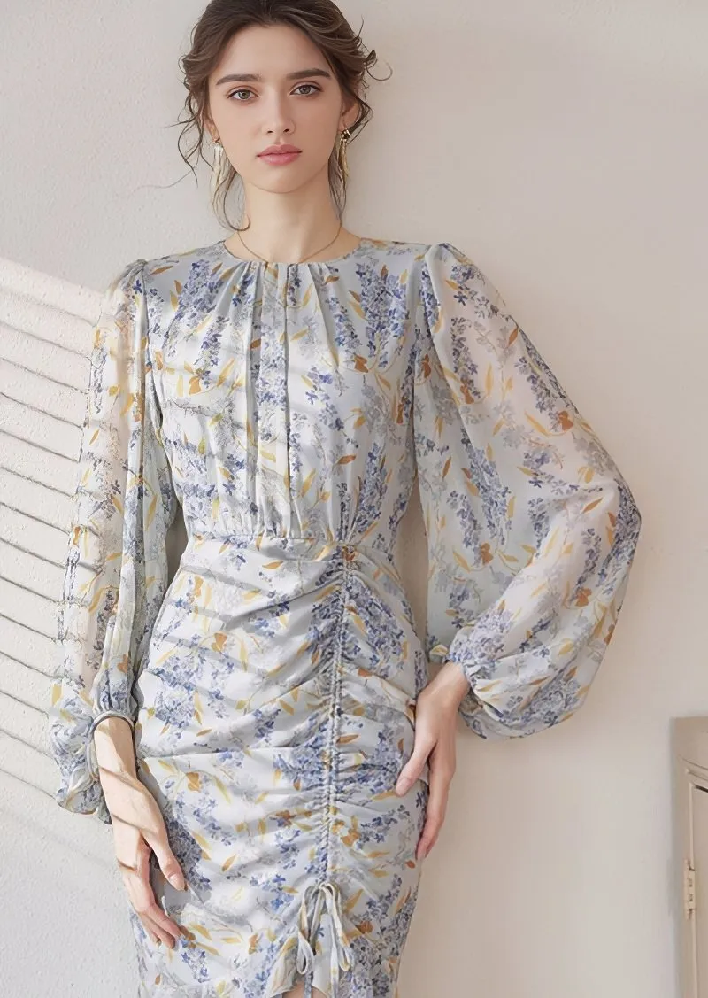 PRINTED FISHTAIL DRESS