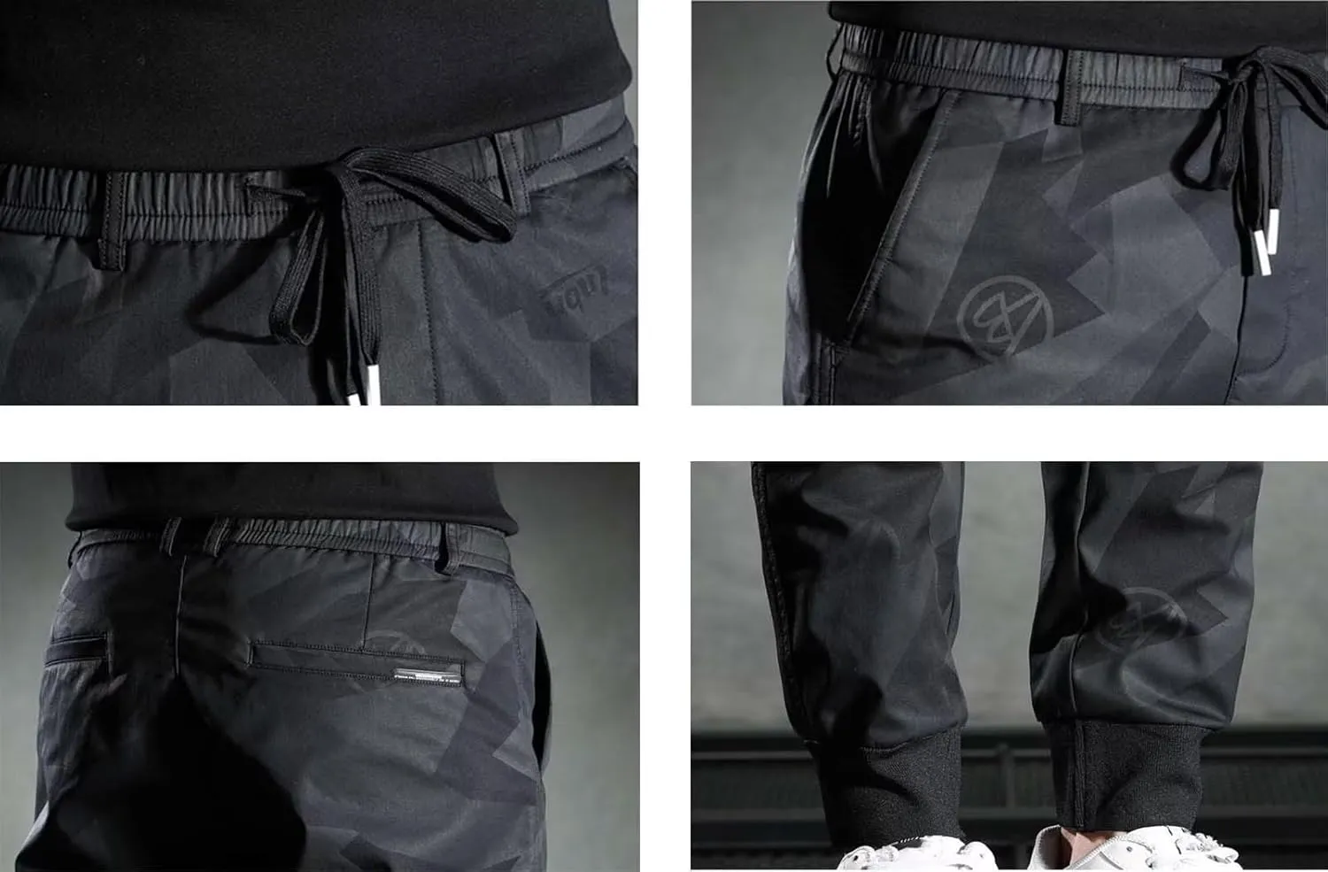 Rivccku Mens Gym Joggers Sweatpants Slim fit Tracksuit Bottoms Casual Chinos Running Trousers Pockets