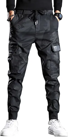 Rivccku Mens Gym Joggers Sweatpants Slim fit Tracksuit Bottoms Casual Chinos Running Trousers Pockets
