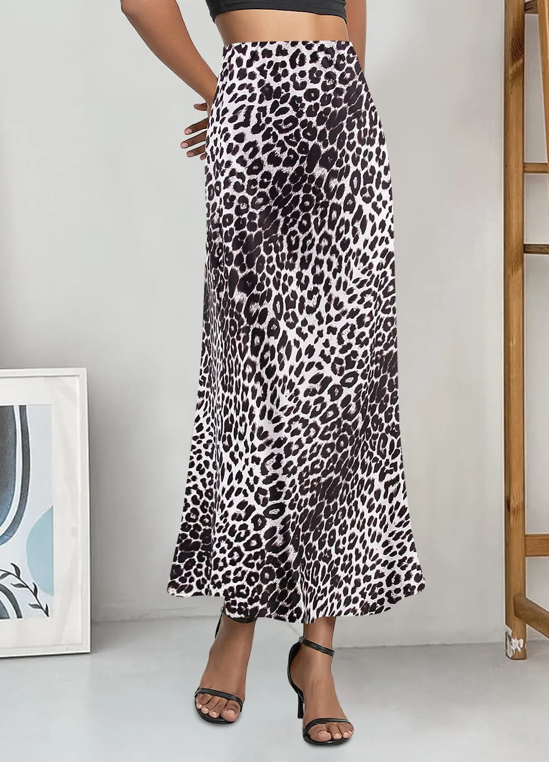 Segreto Women's Maxi Bodycon Wrap Print Skirts Elastic High Waist Long Pencil Skirt Stretchy Slim Fit Flower Fishtail Dress
