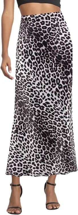 Segreto Women's Maxi Bodycon Wrap Print Skirts Elastic High Waist Long Pencil Skirt Stretchy Slim Fit Flower Fishtail Dress