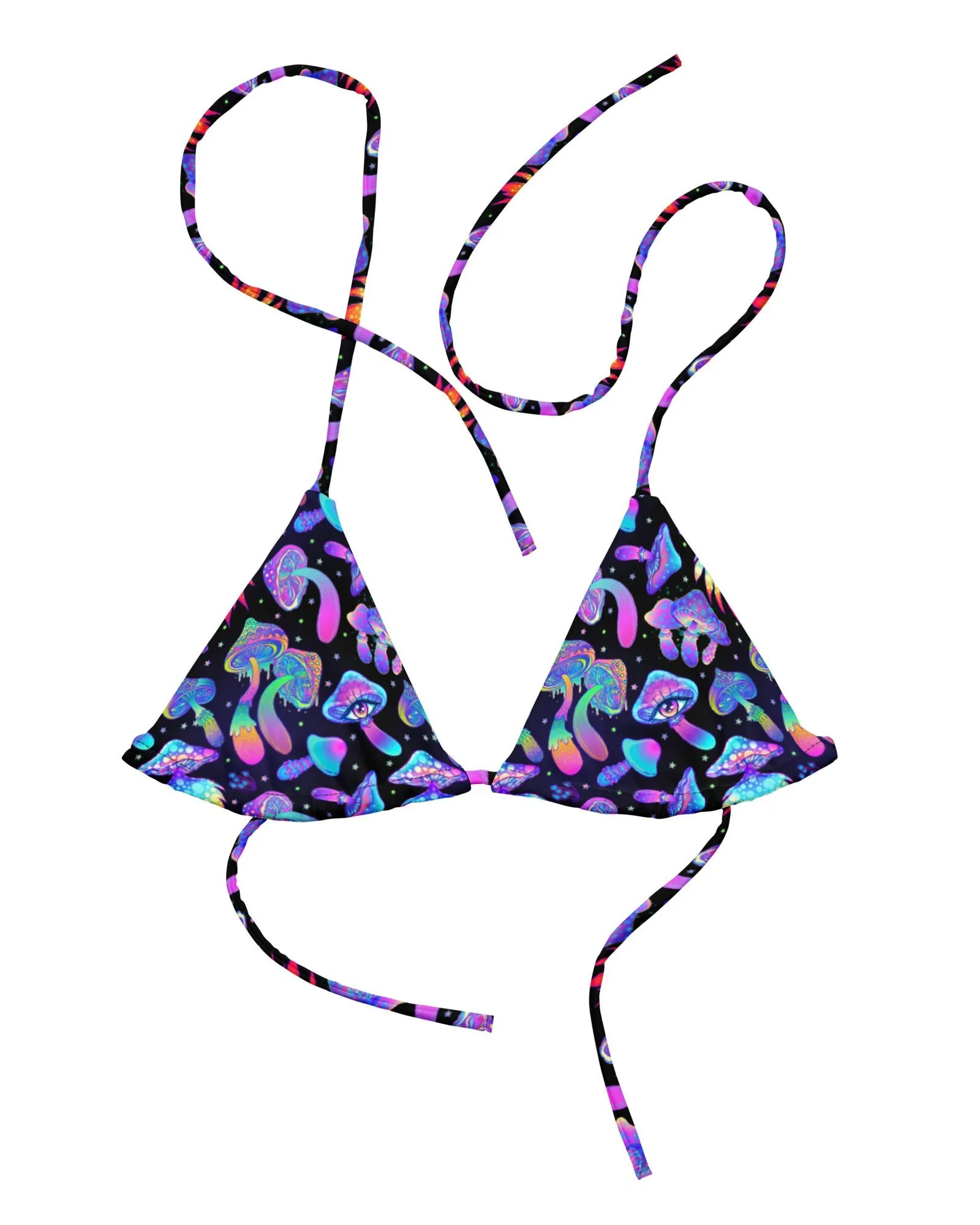 Shroomin Black Bikini Top