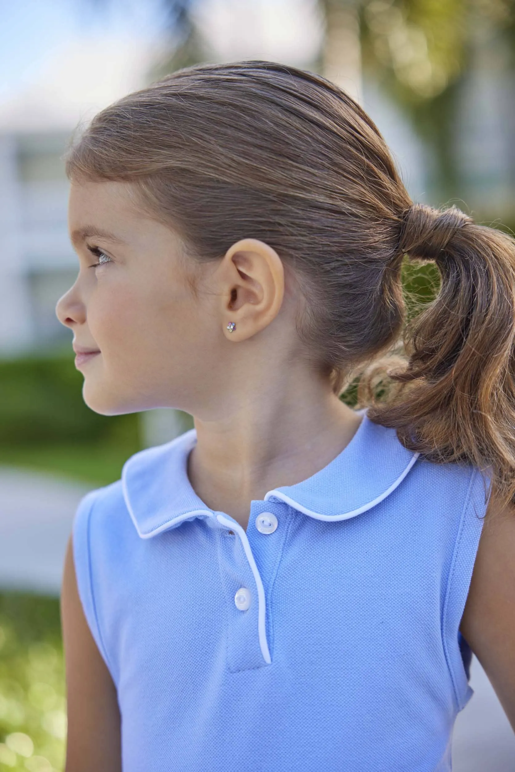 Sleeveless Polo Dress - Blue
