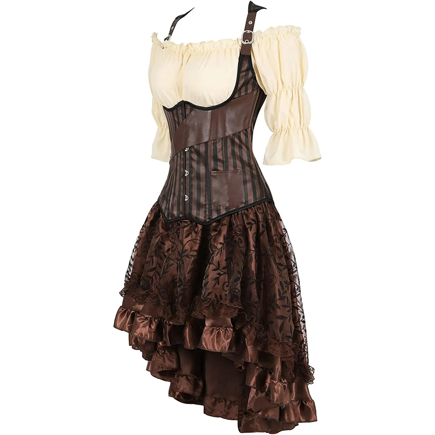Steampunk Gothic Corset and Skirt Set Halloween Costumes