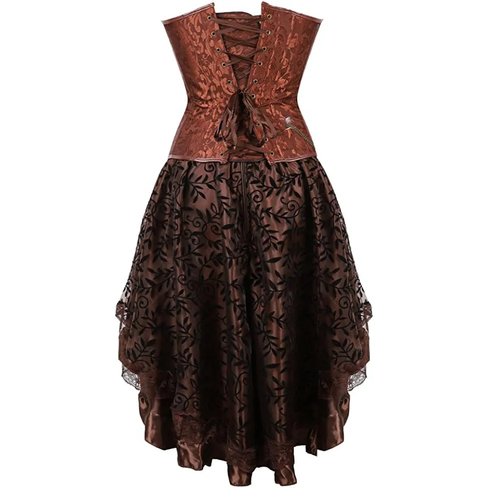 Steampunk Gothic Corset and Skirt Set Halloween Costumes