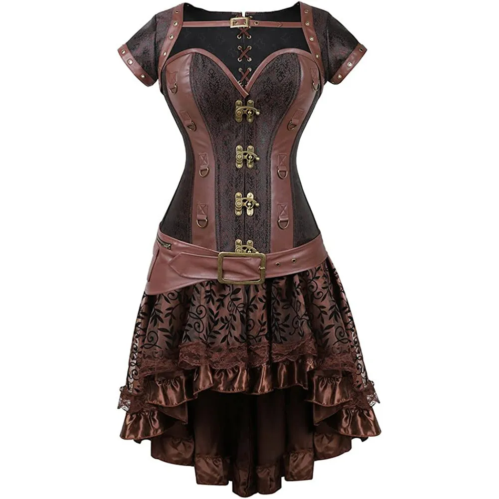 Steampunk Gothic Corset and Skirt Set Halloween Costumes