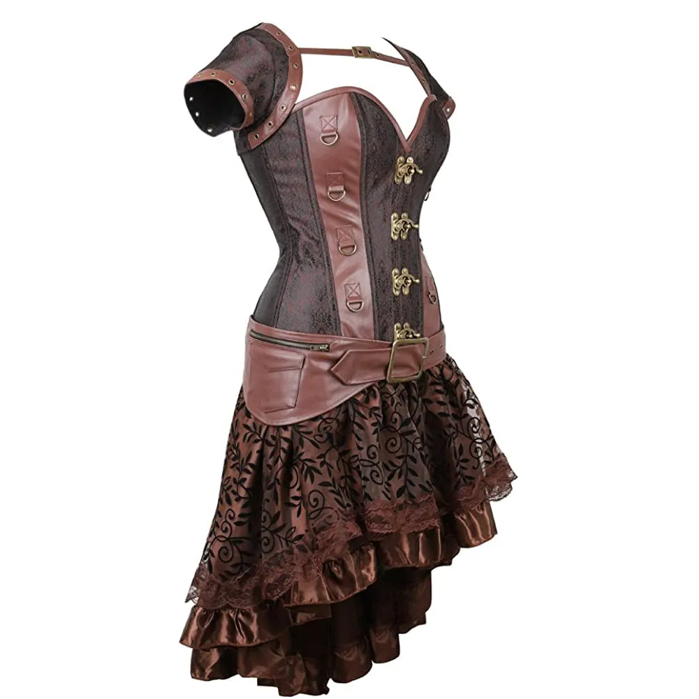 Steampunk Gothic Corset and Skirt Set Halloween Costumes