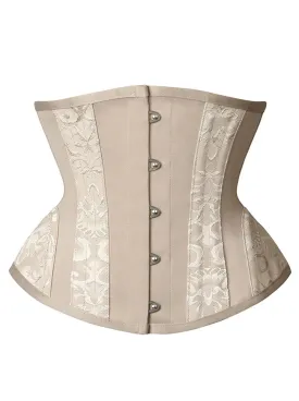 Steel Boned Underbust Corset Women's Heavy Duty Hourglass Waist Trainer Apricot