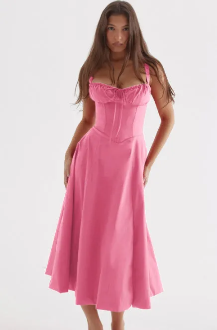 Suspender Dress Summer Elegant Low-cut Slim Backless Sling Dress For Women Clothing Party Evening