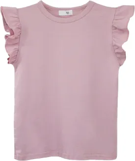 Toddler Girls Ruffle Sleeve T-Shirt Plain Tank Tops Basic Blouse for Girl