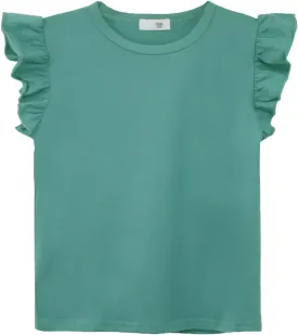 Toddler Girls Ruffle Sleeve T-Shirt Plain Tank Tops Basic Blouse for Girl