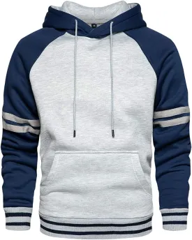 TOLOER Pullover Hoodie Men Blend Fleece Long Sleeve Sweatshirt with Kangaroo Pockets