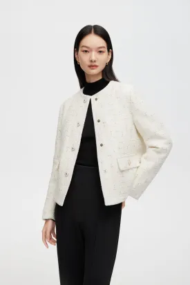 Tweed Goose Down Short Jacket