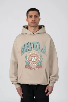 �VELA UNIVERSITY TAUPE SNAP BUTTON HOODIE%