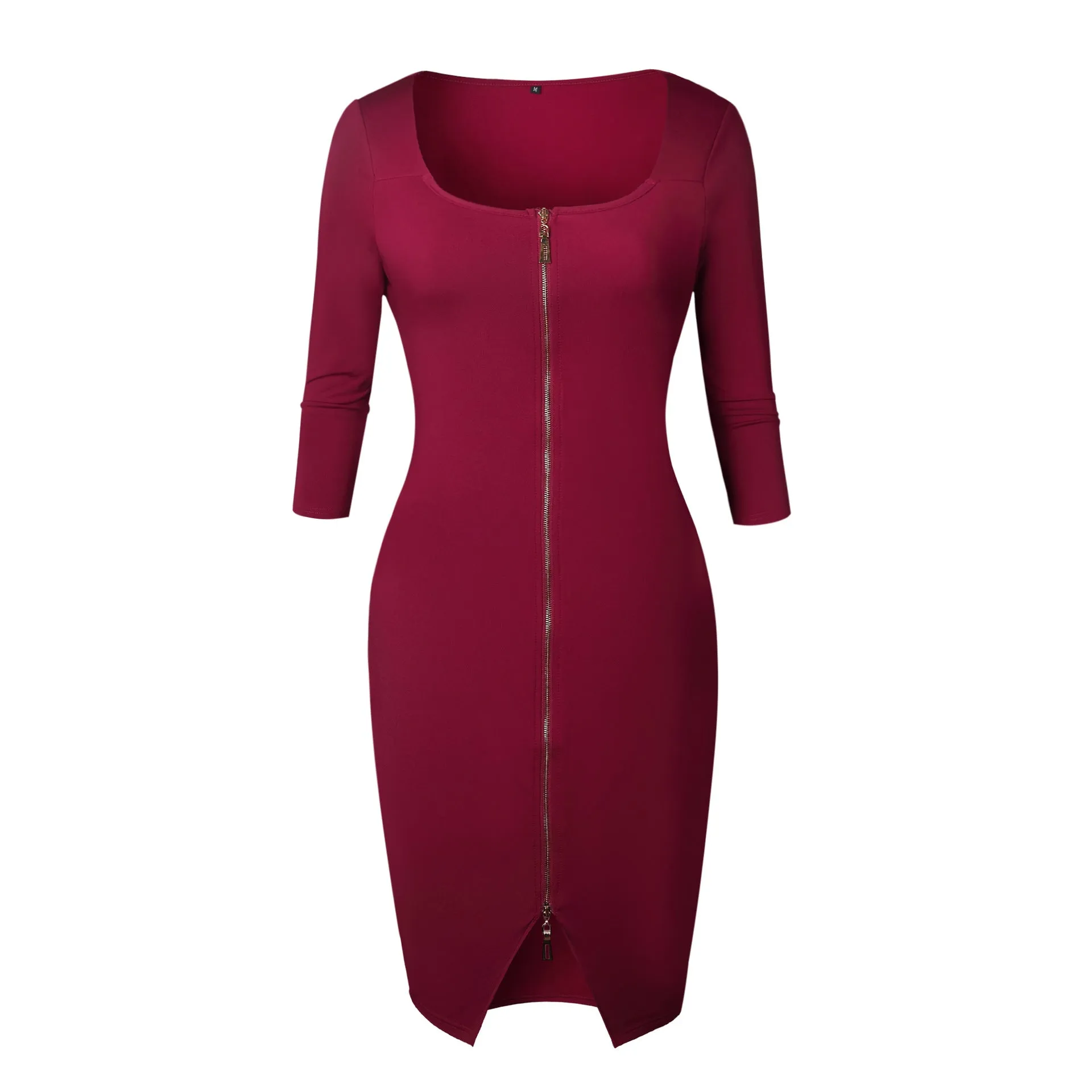 VenusFox Sexy Club Low Cut Zipper Bodycon Dress Fashion Party Dresses
