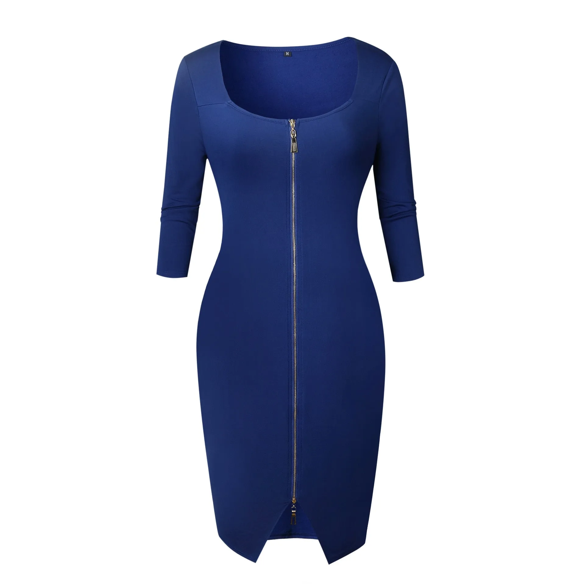 VenusFox Sexy Club Low Cut Zipper Bodycon Dress Fashion Party Dresses