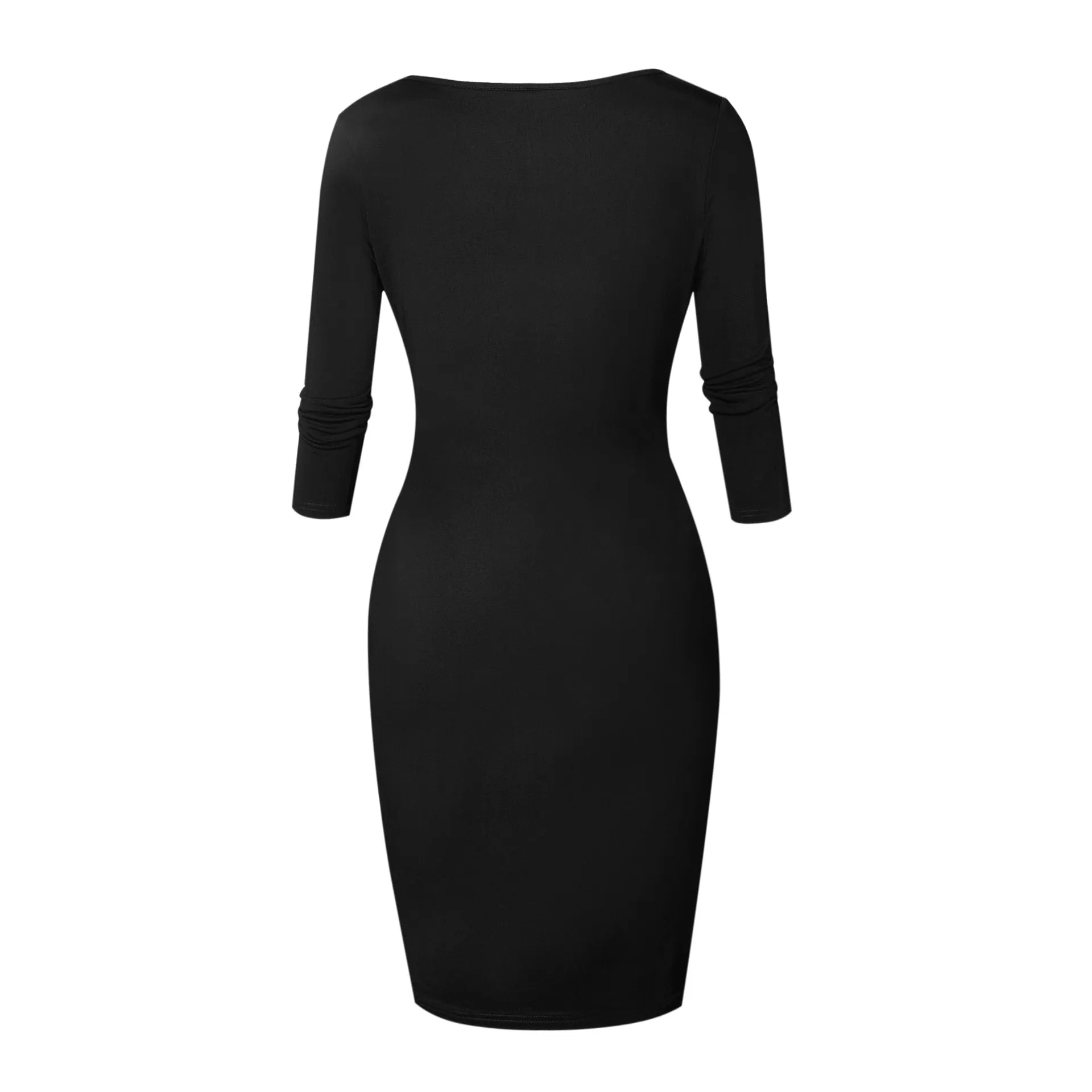 VenusFox Sexy Club Low Cut Zipper Bodycon Dress Fashion Party Dresses