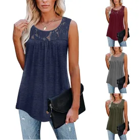 Women Loose O-Neck Tank Tops for  Summer