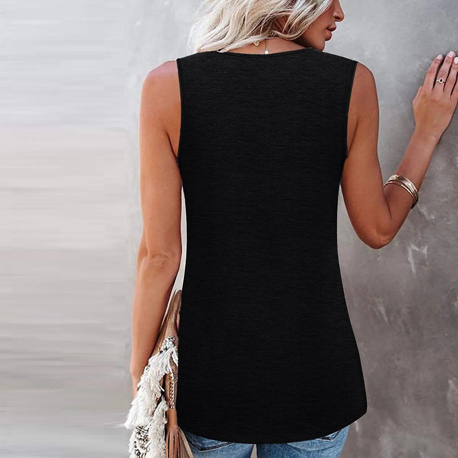 Women Loose O-Neck Tank Tops for  Summer
