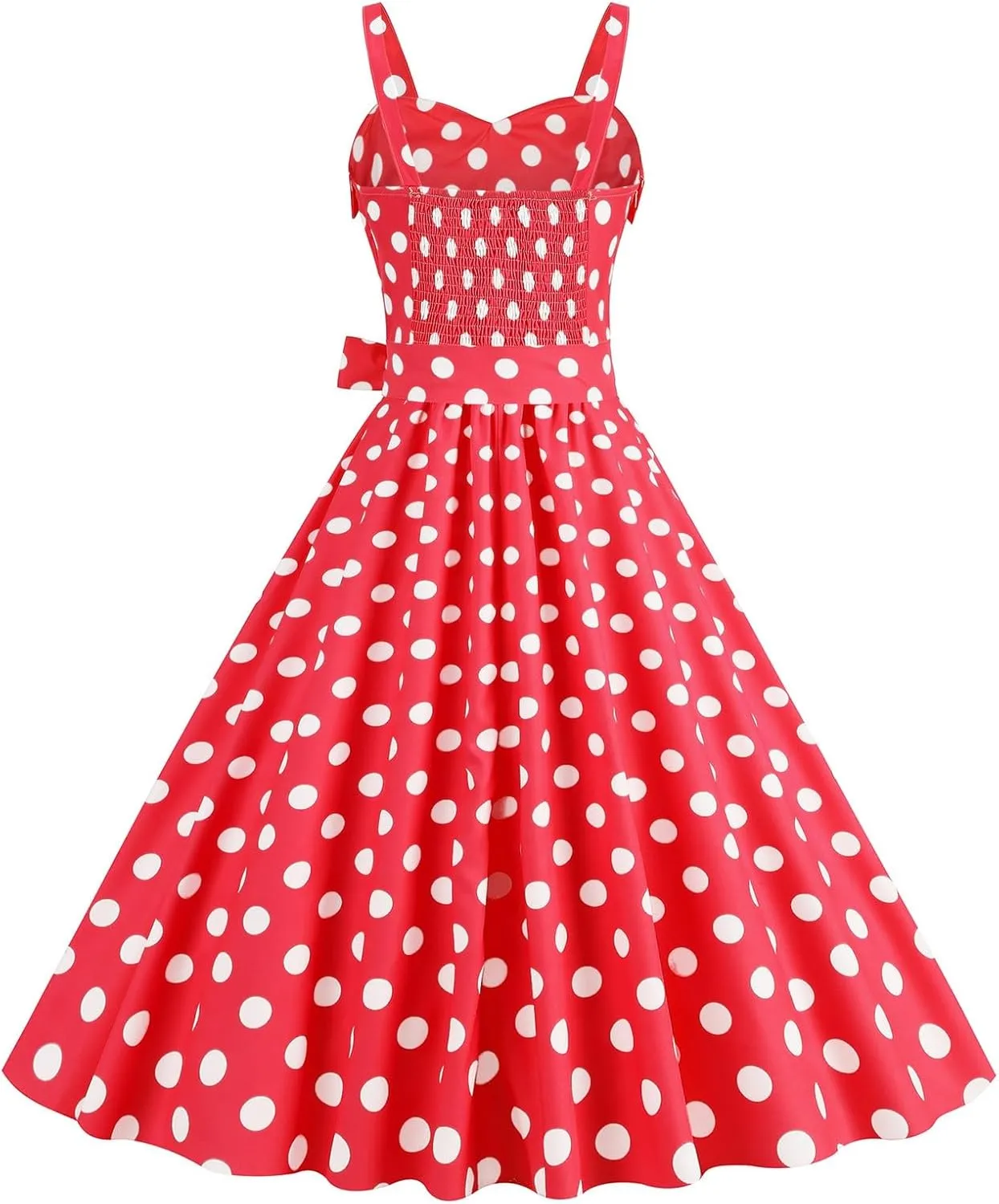 Women Vintage Polka Dot 1950s Rockabilly Halter Hepburn Dress Retro Polka Dot Evening Cocktail Swing Dresses