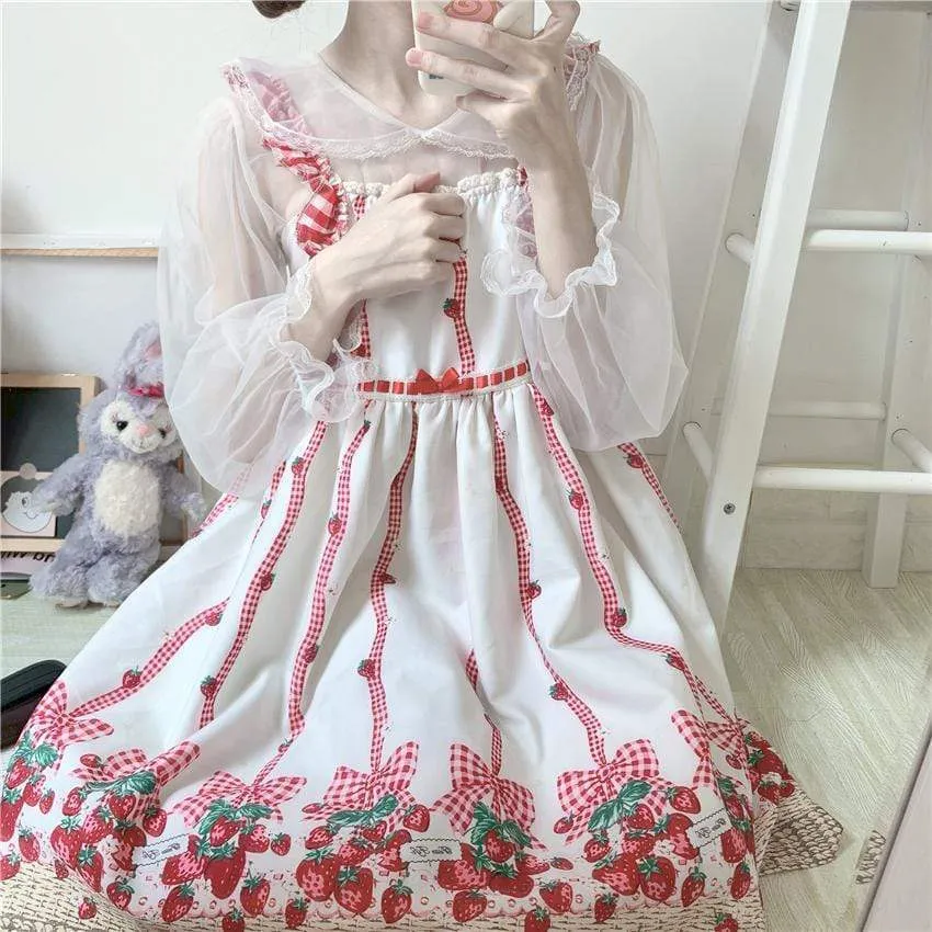 Women's Cute  Doll Collar Sheer Crop Top